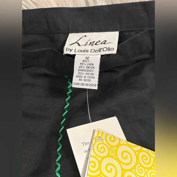 Linea Louis Dell'Olio Black Colorful Floral Embroidered Skirt Woman's Sz 12 NWT - Picture 9 of 9